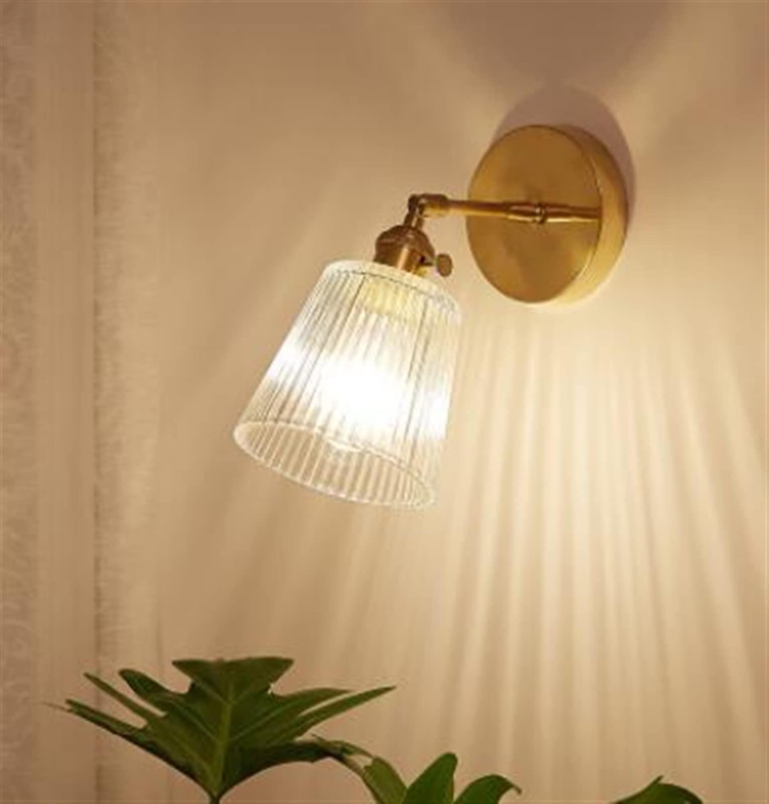 JYBNBBE Wall Sconces, Modern Wall Sconce, Glass Wall Lamp Modern Transparent Wall Sconce Lighting - Wall Lamp Copper Wall Light Clear Lampshade,J