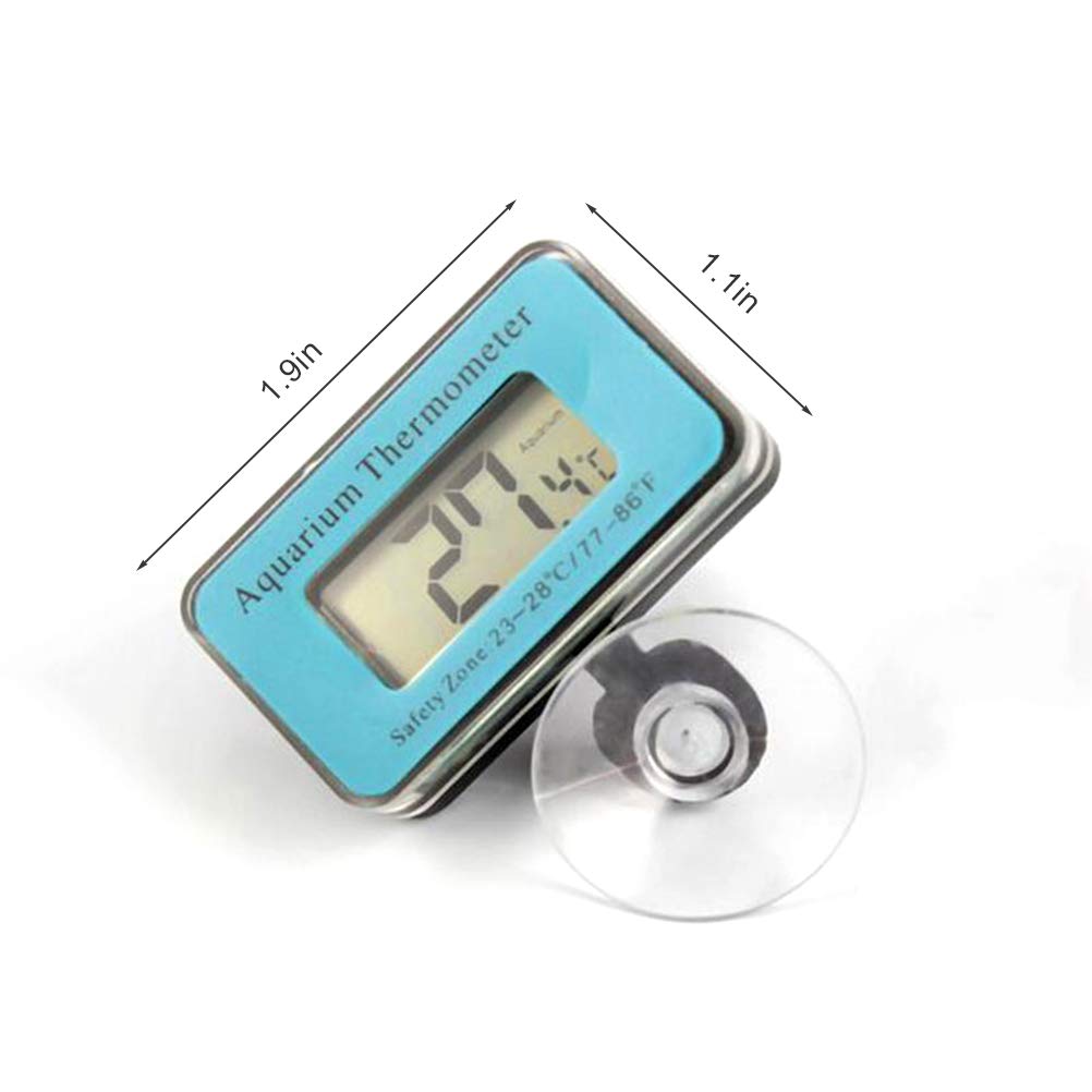 Nosqew LCD Display Aquarium Thermometer Digital Fish Submersible Water Temperature Meter High Accuracy Easy Read for Aquariums Fish Tanks Plastic 4.7x2.8x2.9cm (As Shown)