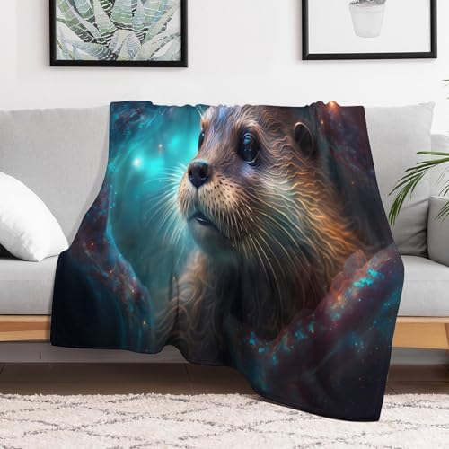 Flannel légère super douce imprimé loutre, le plaid idéal à offrir - 3