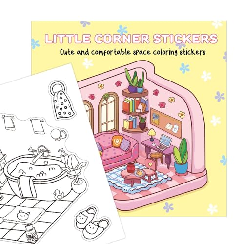 Little Corner - Libro para colorear portátil, páginas para colorear, libro de manualidades, colección de pegatinas atractivas, para niños, vacaciones infantiles, cumpleaños, escuela, hogar, divertido
