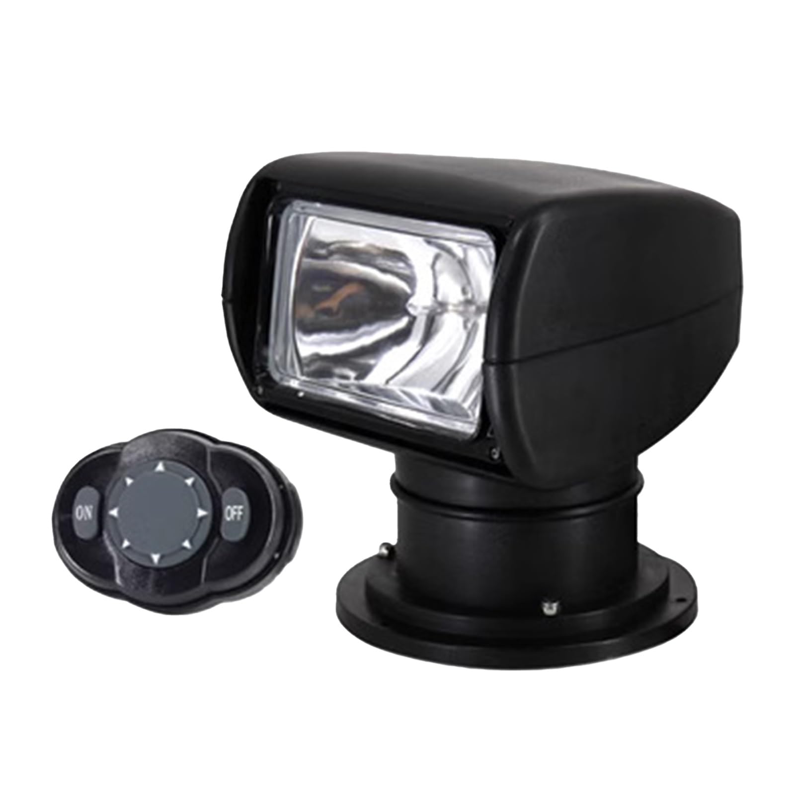 Luce di ricerca per barche da 12 V, faretto telecomandato da 100 W, distanza di irradiazione da 250 piedi, luce di ricerca alogena portatile, faretto marino rotante a 360 °