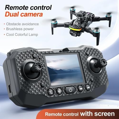 Diagram illustrating the S160 drone's powerful performance features including obstacle avoidance, remote control with screen, ESC dual camera, brushless power, optical flow hovers, one-click takeoff and landing, phone control, multi-zoom, HD image transmission, gesture control, trajectory flight, and 3D tumbling.