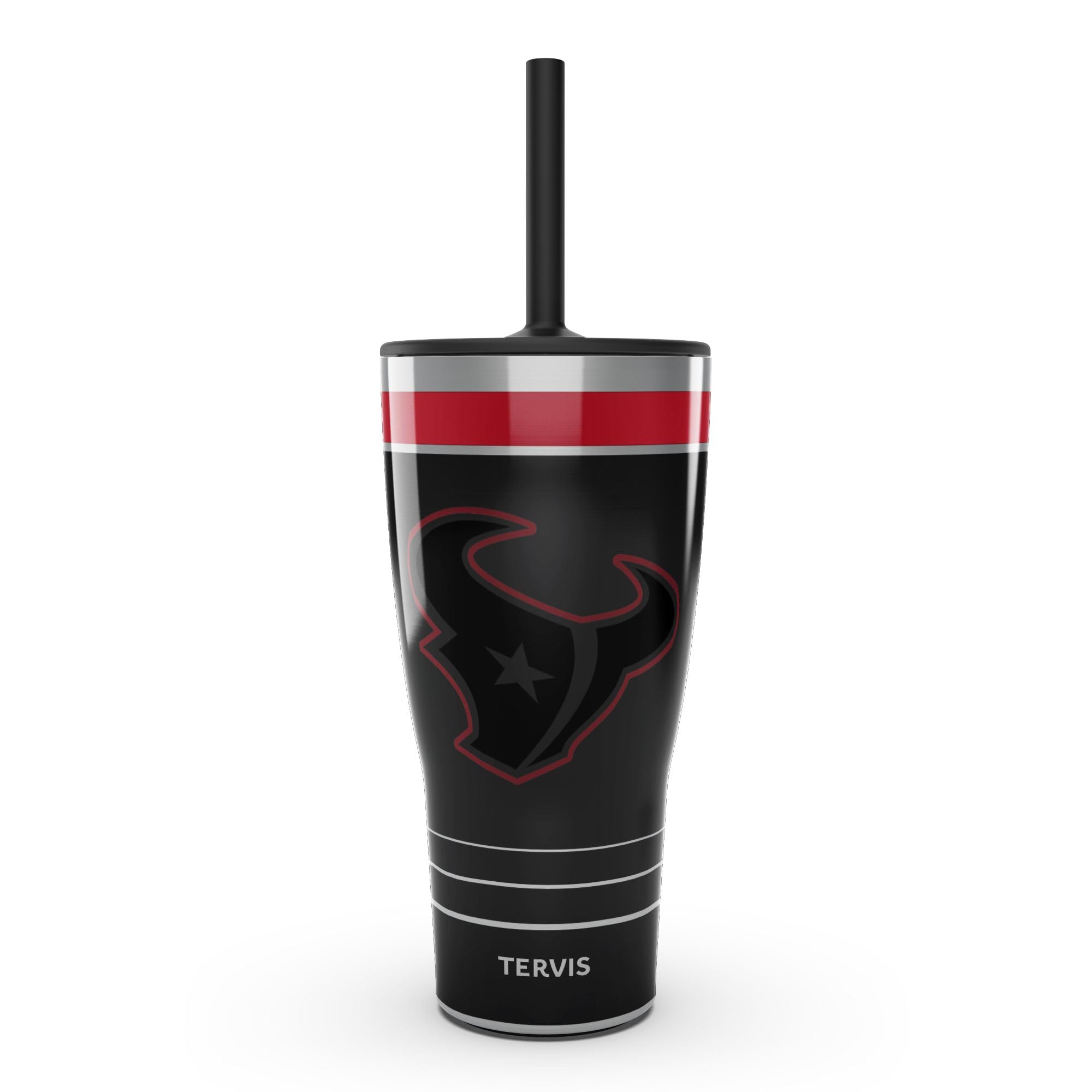 Tervis Traveler NFL Houston Texans - Night Game Triple Walled Insulated Tumbler Travel Cup Keeps Drinks Cold & Hot, 30oz - with Straw Lid, Stainless Steel