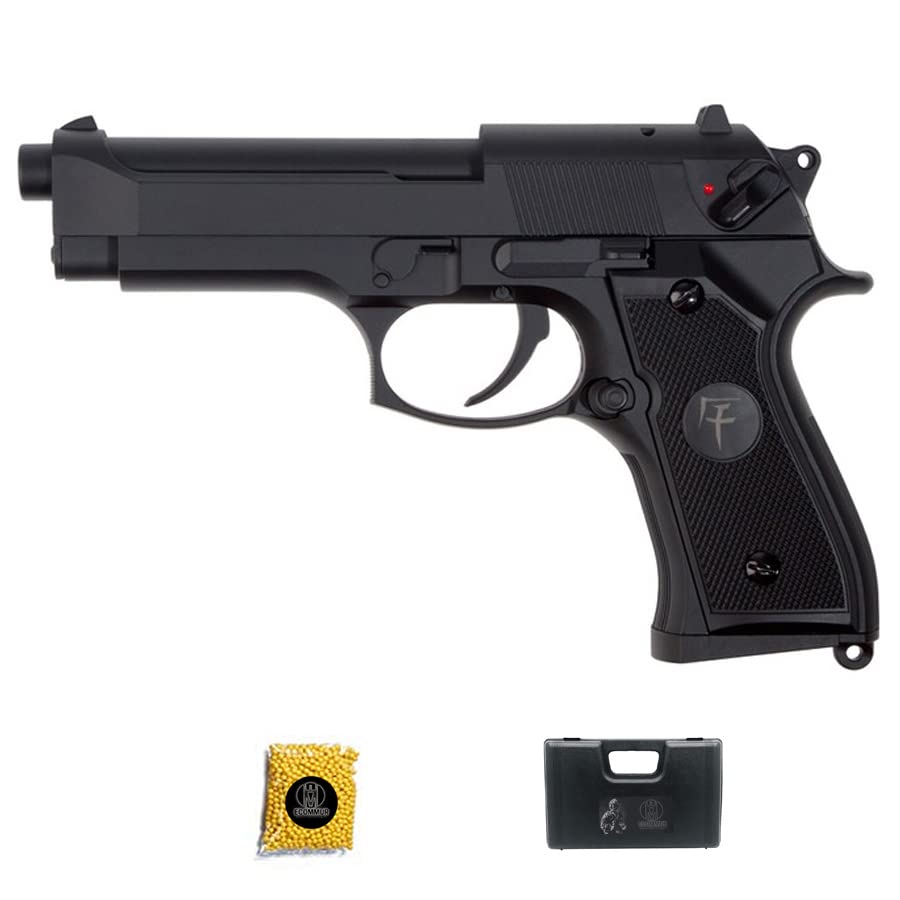 Fabricado: ABS. Pistola Airsoft 92 AEP Nera elettrica (6 mm)  Arma Beretta Tipo 92 + valigetta e pallini (Potenza: 0,7 joule)
