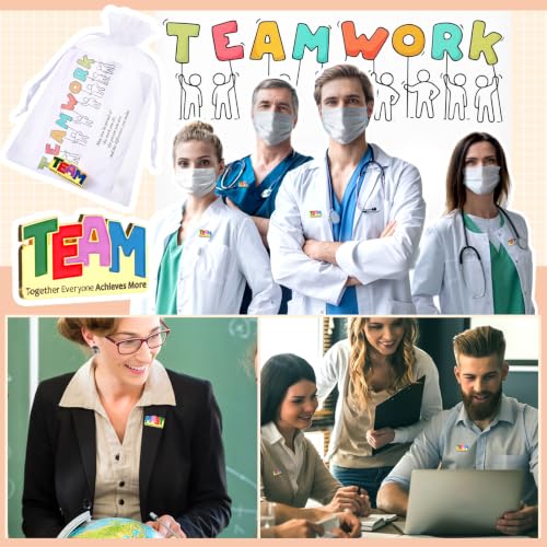 Image of Landical 100 Pcs Team Pins Employee Appreciation Gifts Bulk Thank You Cards