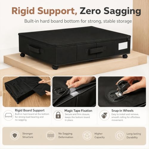 Cajones para debajo de la cama CEWROM con ruedas de 360 grados y tapa de ropa 7
