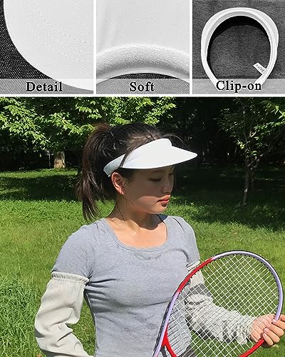 Image of 3 Pack Sports Sun Visor Hat Women Men Adjustable Clip On Visors Outdoor Golf Beach Cap