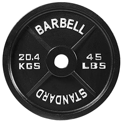 Cast Iron Plate Weight Plate for Strength Training and Weightlifting, Olympic or Standard, Multiple Sizes