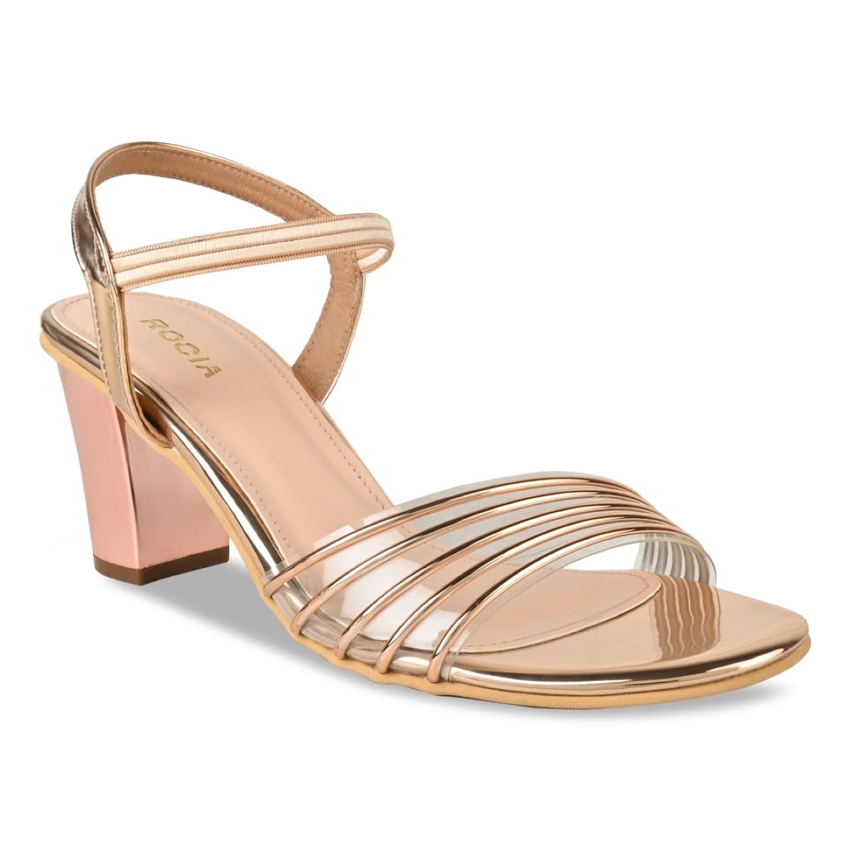 ROCIA By Regal Rose Gold Women Vinyl Block Heel Sandal (B0C29MCQFR) Amazon Price History, Amazon Price Tracker