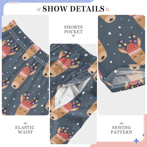 Reinddeer Christmas Balls Boys Long Pants Soft Trousers Elastic Waist Kids Lounge Bottoms with Pockets S-XL4