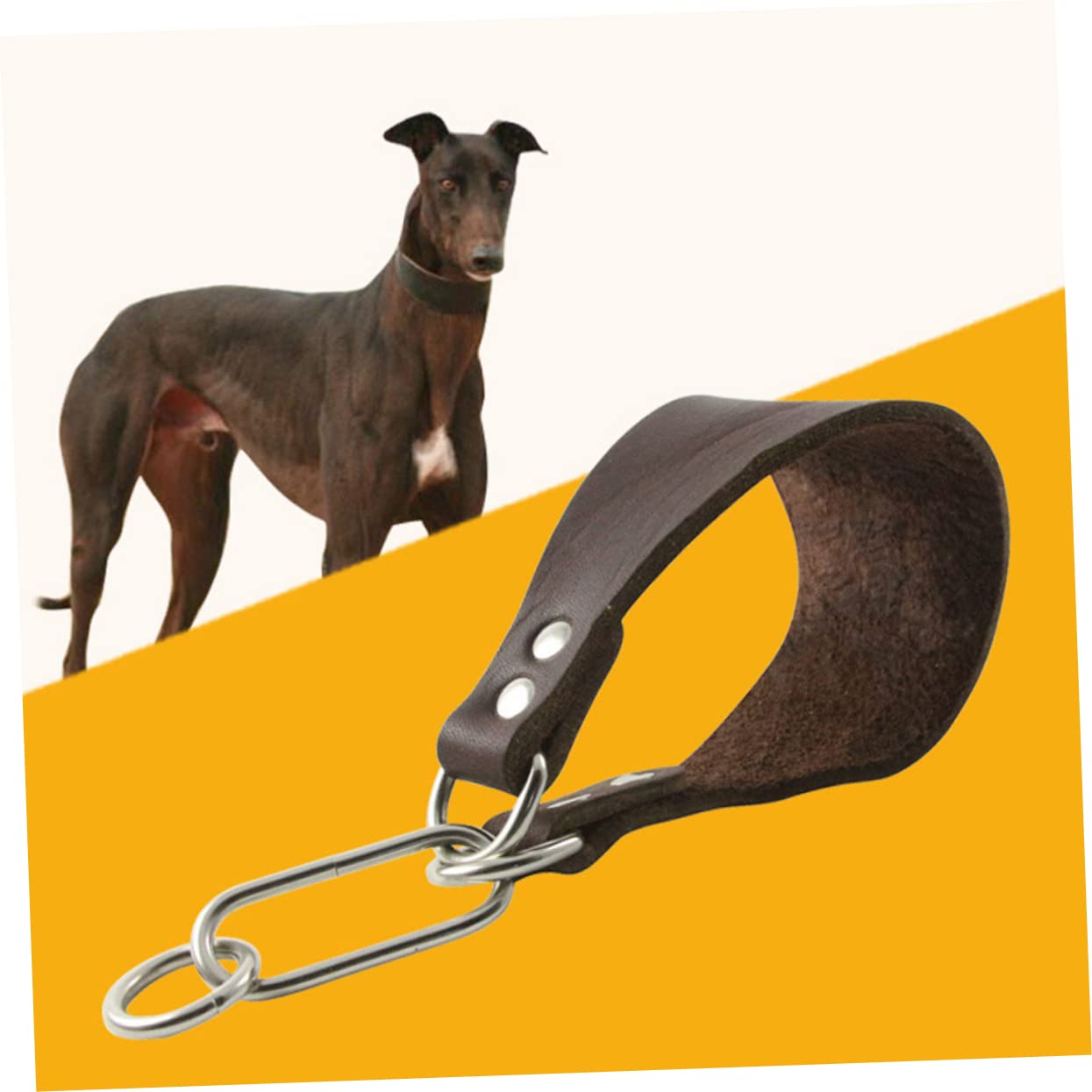 INOOMP 3stücke Fashion Widen Cattlehide Hundehalsband Haltbares Dünnes Nackengurt Mit Schnalle Für Whippet Und Hunde Mit Dünnem Hals Kaffee