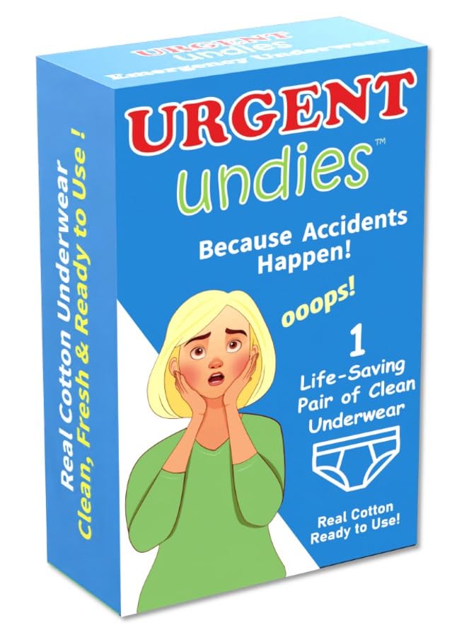 Urgent Undies Emergency Disposable Underwear, Funny Gifts Real Cotton Emergency Underpants with Sealed Packaging, Gag Gifts for Women, Gag Gifts for Men