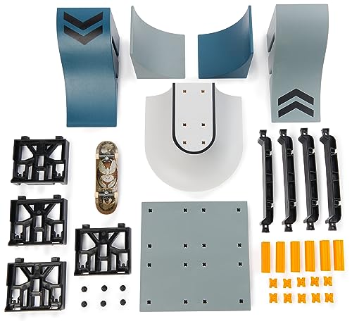 Tech Deck X-Connect Starter-Set - Speedway Hop Rampenset mit authentischem Finger-Skateboard der Marke Real und Zubehör, Rampe beliebig umbaubar, ab 6 Jahren