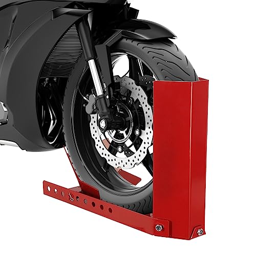 Gimisgu Soporte de motocicleta para transportar la rueda delantera, 1 pieza de pinza para rueda delantera, Soporte para motocicleta, Adecuado para neumáticos de 8-24 pulgadas, Soporte de rueda para