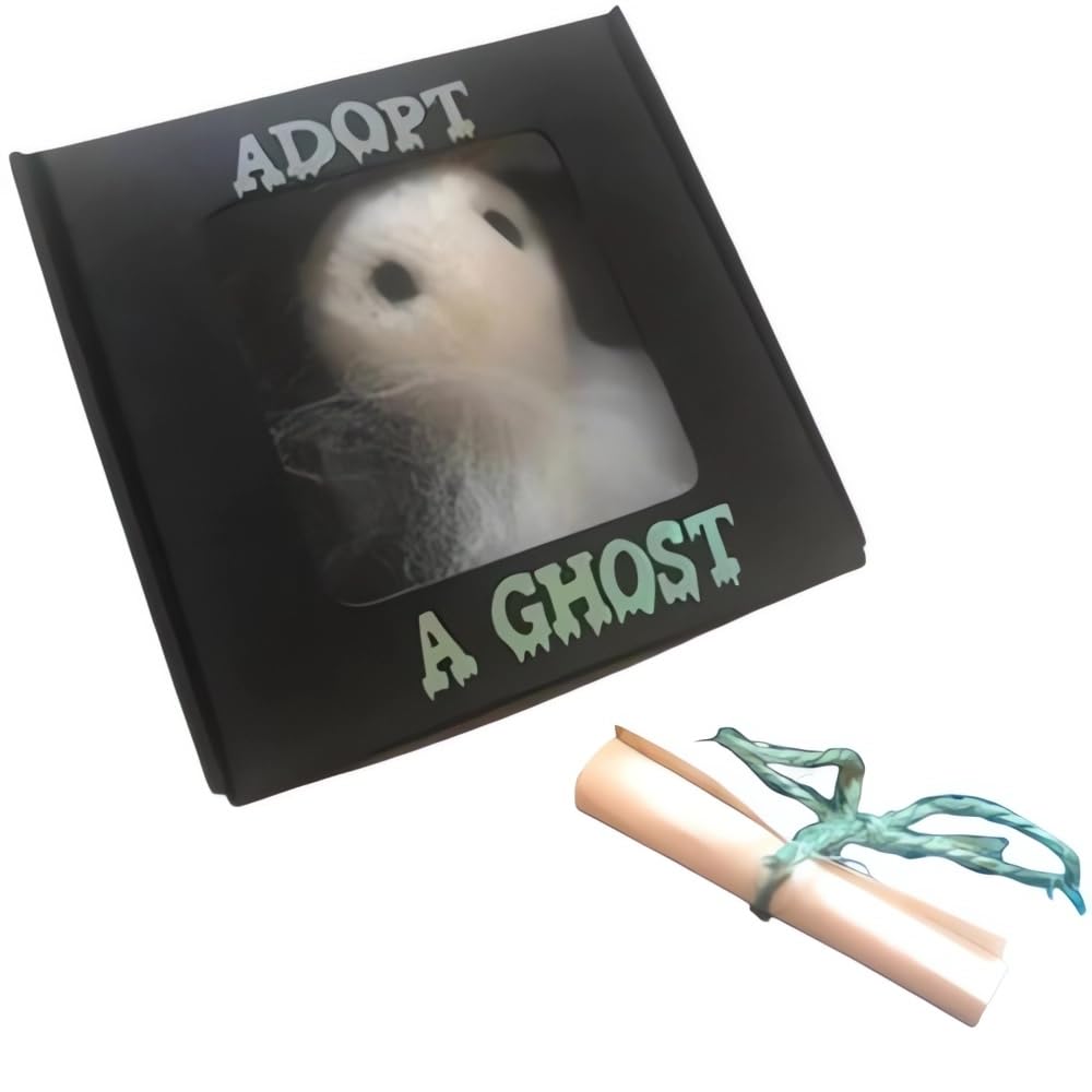 Adopt A Ghost - 2024 New Super Cute Little Pocket Ghost With A Tiny Scroll, Mini Plush Stuffed Doll, Creative Gift for Stories, Spooky Movies,