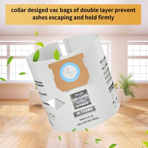 Image of for Shop Vac Bags 15-22 Gallon, Type G 90663 9066300; Type J 90673 9067300 and VF2008 High-Efficiency Disposable Dust Collection Vacuum Filter Bags 5 Pack