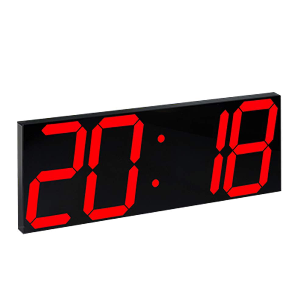 Sjdopulse Red Led Wall Clock, Large Digital With Thermometer Calendar Alarm Countdown Timer Hangable Mute For Home Office Gyms The Mall Hospital Subway