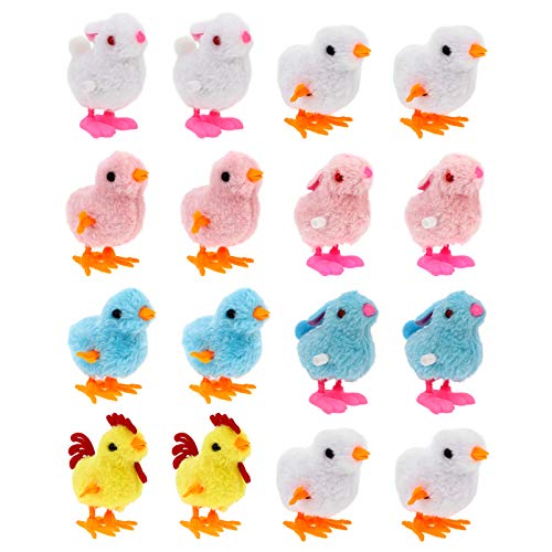 Totority 16Pcs Funny Wind Up Chicken and Rabbit for Present Interactive Clockwork for Parties and Parent Playtime