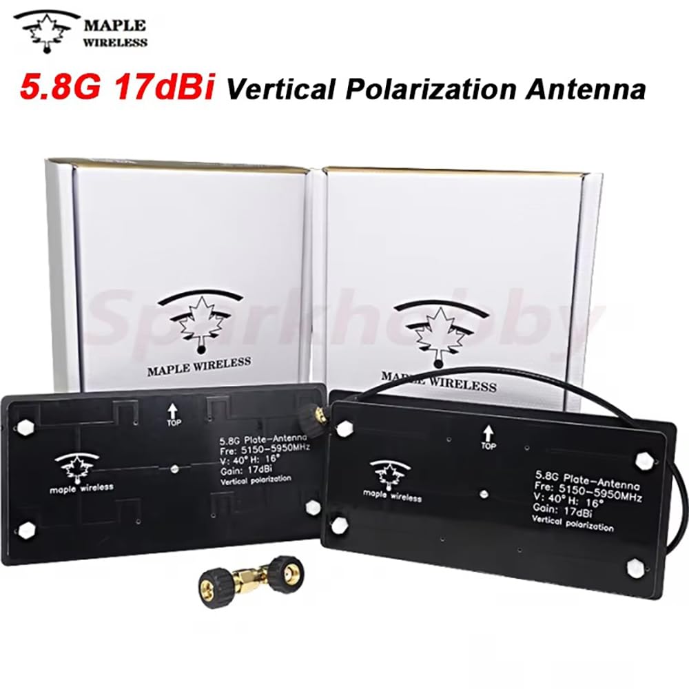 Maple Leaf Wireless 5.8G 17dB Planar Antenna AAT High-Definition Image Automatically Tracks High-Gain Antenna for RC DIY Drone (1PC RP SMA-AAT)