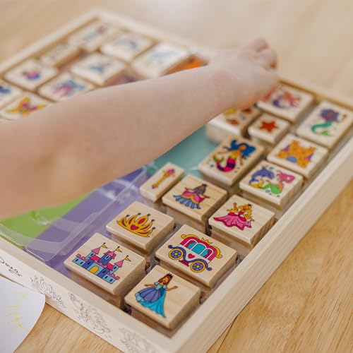 Melissa & Doug Deluxe Wooden Stamp and Coloring Set – Fairy Tale (30 Stamps, 6 Markers, 2 Durable 2-Color Stamp Pads) Fairy Tale-Themed Wooden Stamps for Kids and Coloring Activity Set - image 6