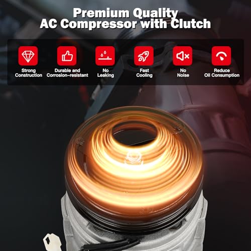 Image of CCIYU AC Compressor w /Clutch for Geo Metro 1.3L 1992-1994 | fits 1996-1998 X-90 1.6L 57380 Powerful Cooling Quiet Operation Zero Leak Durable Aluminum Alloy Lowers Energy Consumption