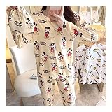 YUNGYE Les Femmes Pyjama de Longues séries d'hiver Manches Cartoon Imprimer Mignon Taille Plus Accueil Pijamas Loisirs Pyjama Pyjamas (Color : 3, Size : XL)