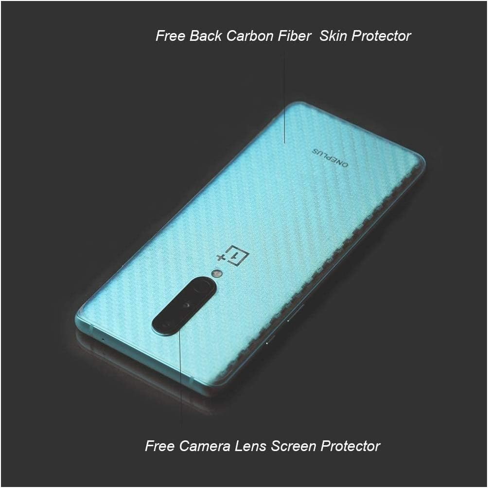 Ibywind Screen Protector For OnePlus 8,with 2Pcs Flexible TPU Film,1Pc Camera Lens Protector,1Pc Backing Carbon Fiber Film [Fingerprint Reader,Easy to install]