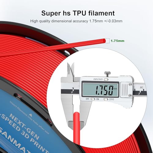 Image of iSANMATE 95A HS TPU Filament Bundle 1.75mm, Black White Blue Red, 1kg*4 | High Speed HS / HF; Flexible TPU 95A; 3D Printer Filament for FDM 3D Printers; 1kg /2.2lbs; 50-200mm /s