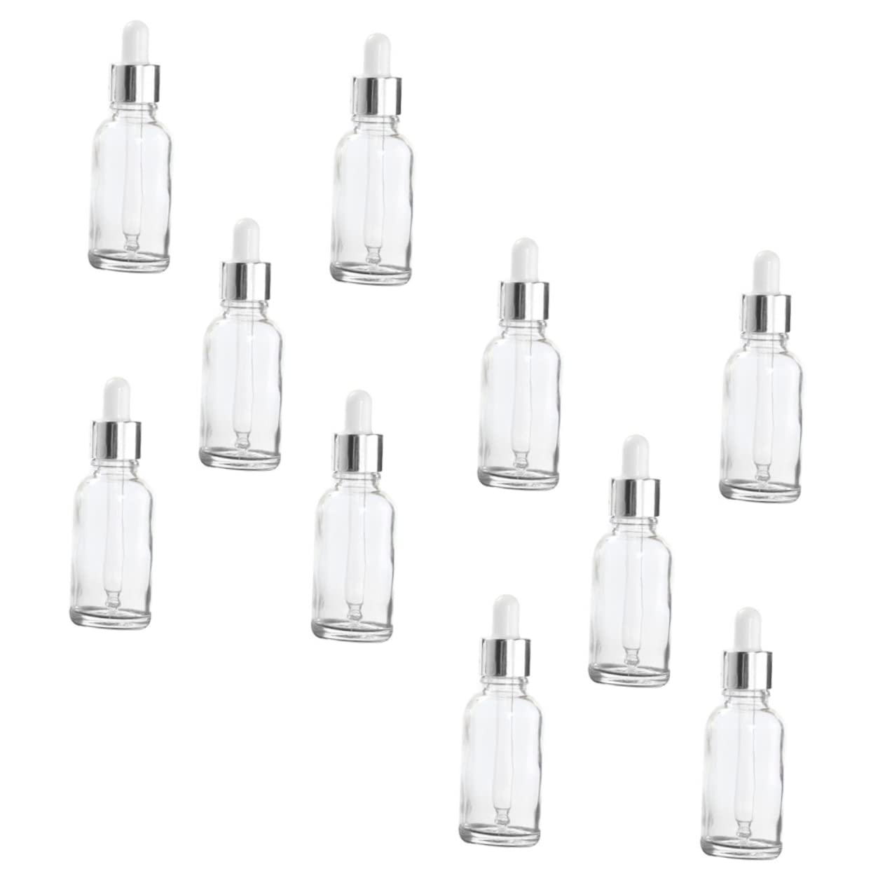 10 Stück Tropfflaschen aus Glas 30ml Nachfüllbar Auslaufsicher Dicht Verschlossen für Ätherische Öle und Reisen
