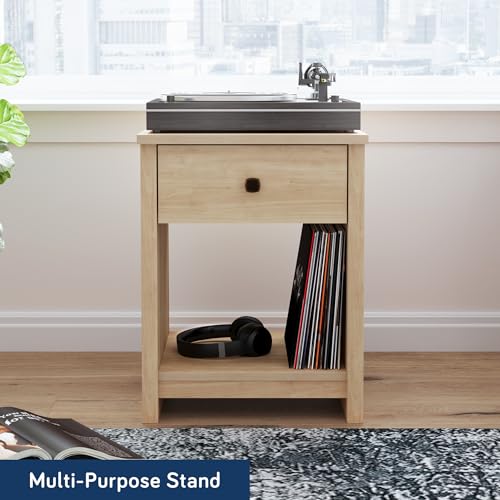 Image of Sauder River Ranch Nightstand W /Drawer, Harvest Walnut Finish