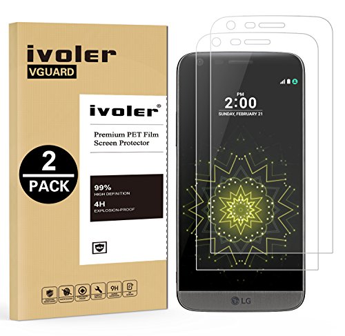 LG G5 Screen Protector [Full Coverage],iVoler [2-Pack] [3D Full Curved Edge] [No Bubble] [Ultra Clear] Premium PET Film Screen Protector for LG G5,