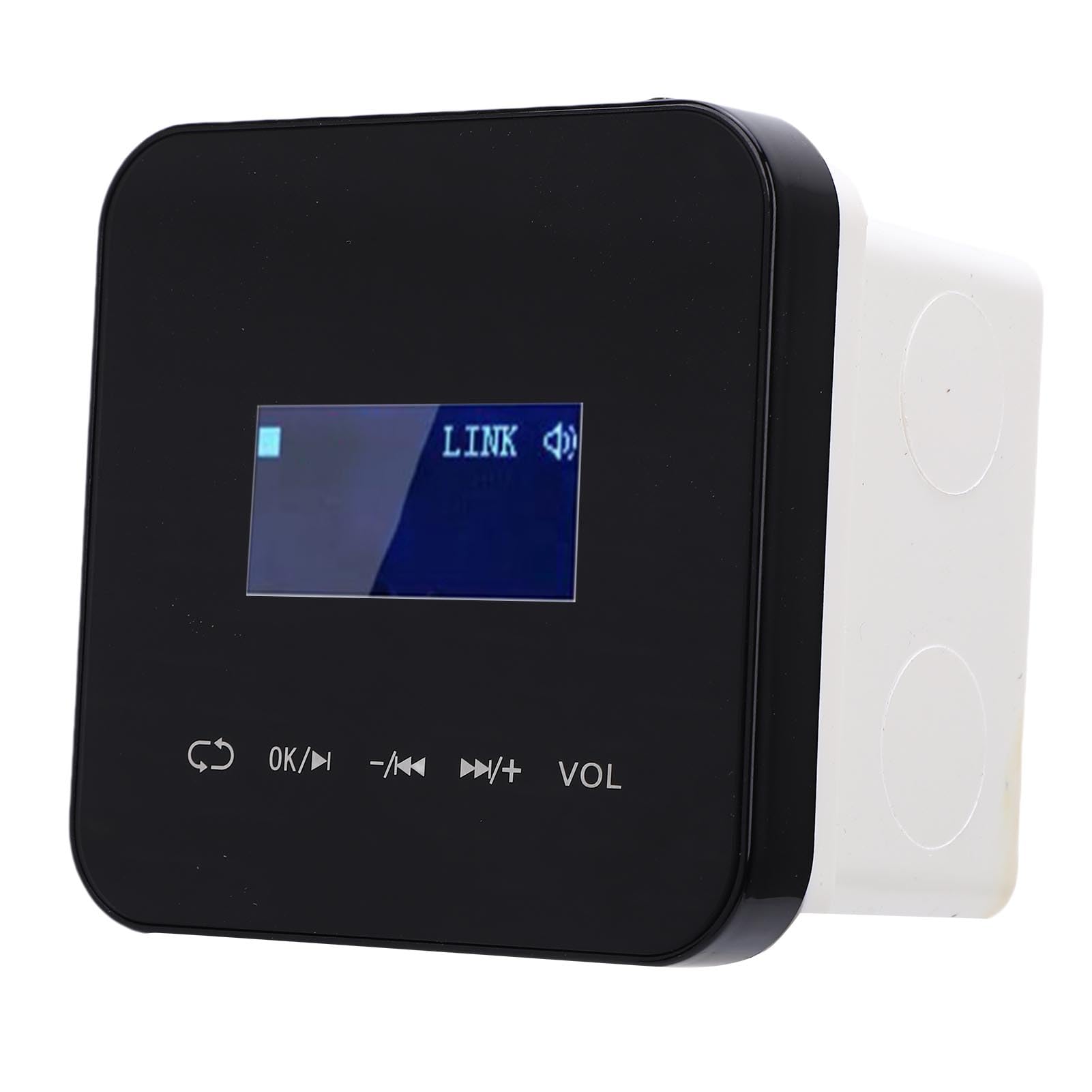 Amplificatore Musicale per Montaggio a Parete, Amplificatore Wireless Ad Alta Potenza a 2 2x25 W con Display LCD da 1,7 Pollici, Stereo Compatto Montato a Parete con Telecomando IR per Bar