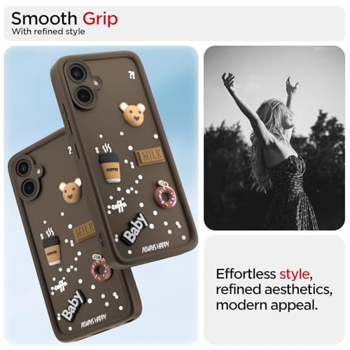Image of Pikkme Bumper Case for Samsung Galaxy M05 / A05 / F05 | Cute Fun Cartoon 3D Bear Silicone Full Body Protection Back Cover (Brown)