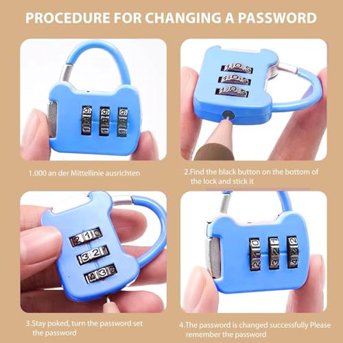 Image of NUDFSY 3 Pcs Number Lock, Small Combination Padlock 3 Digit TSA Locks For Luggage, Gym Lock Locker For Door Travel Suitcases Small Lock Case Pantries Cabinets,Multicolour