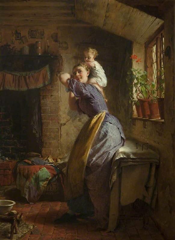 Affiche George Elgar Hicks L'Heureuse Mère Poster Vintage pour Décoration Chambre