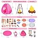 Viwulute Camping Set Toys with Pop up Tent Pretend Play Indoor Outdoor Camping Playset,Christmas Birthday Gifts for Toddlers Kids Girls 3-5 Years Old