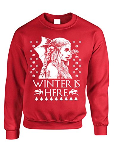 ALLNTRENDS Adult Crewneck Winter is Here Ugly Christmas Sweater Khalessi Top