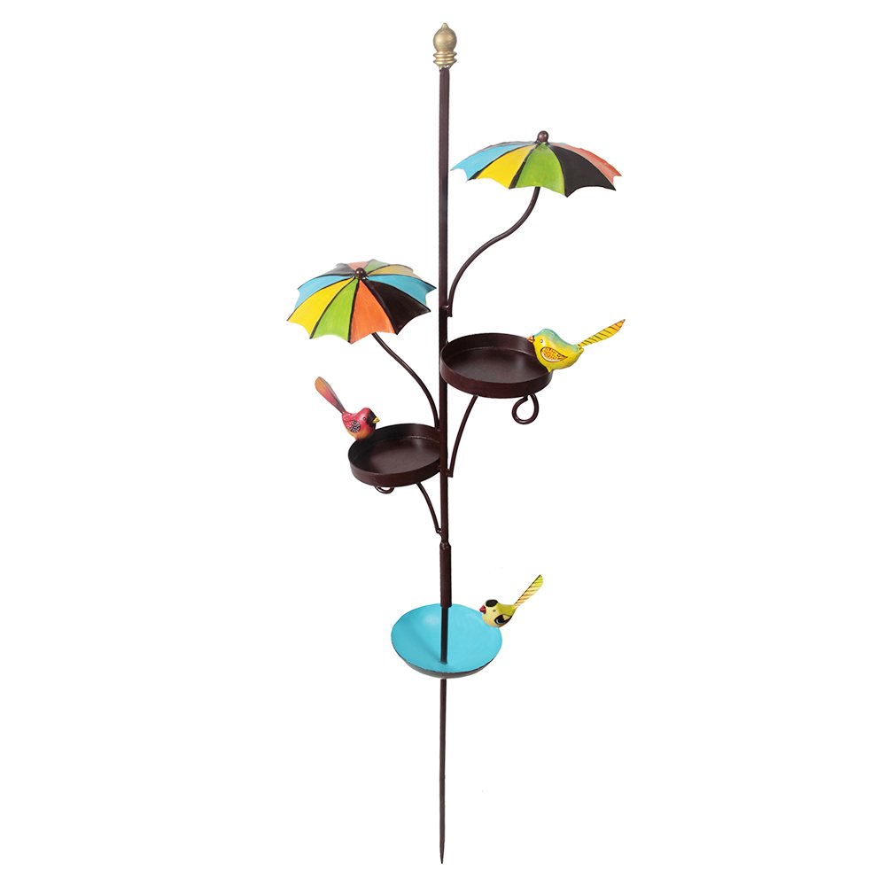 Wonderland Umbrella bird feeder Stake, Stick | Metal | Height 40 Inches | to be inserted in soil of garden or planter | Bird Feeder and Bird Bath for Garden decor, balcony decoration (B01LY1NBJP) Amazon Price History, Amazon Price Tracker