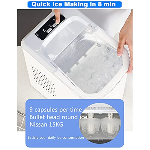 Eiswürfelmaschine, tragbare Arbeitsplatte für Eiswürfelmaschine, Eiswürfel bereit in 6 Minuten, 2 Liter Wassertank