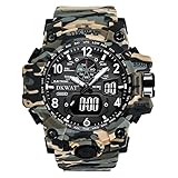 5 atm reloj inteligente 【Cómodo y duradero】La reloj hombre adopción correa de PU suave importada con hebilla de acero inoxidable hace que el ajuste de la muñeca sea más flexible, longitud de la correa: 250 mm, ancho de la correa: 22 mm, peso: 70 g