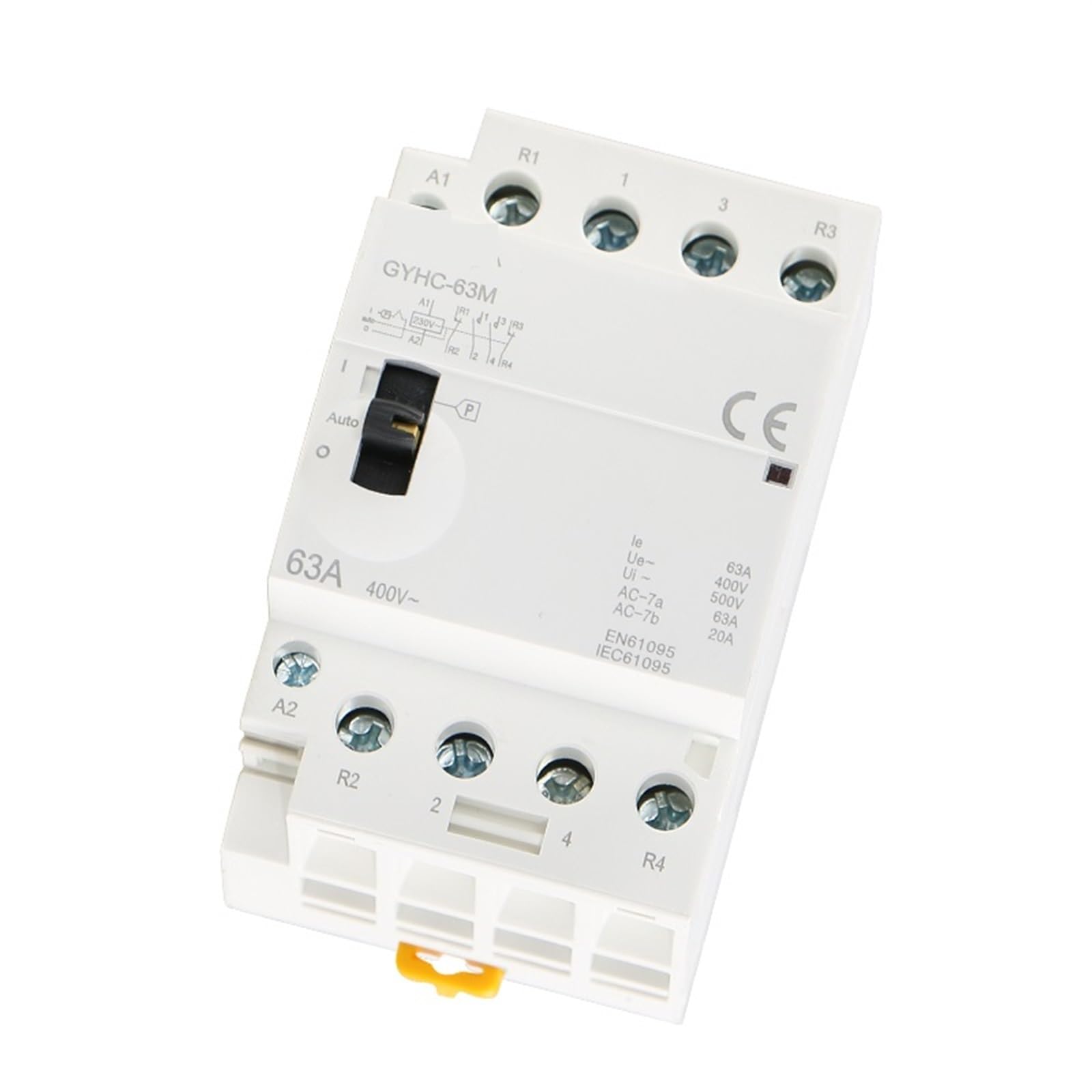 Stycznik modułowy AC do użytku domowego na szynie DIN 4P 40A 63A 2NC2NO lub 4NO 220V/230V 50/60 Hz, obsługa ręczna, 1 szt. (4P 63A 4NO 220V)