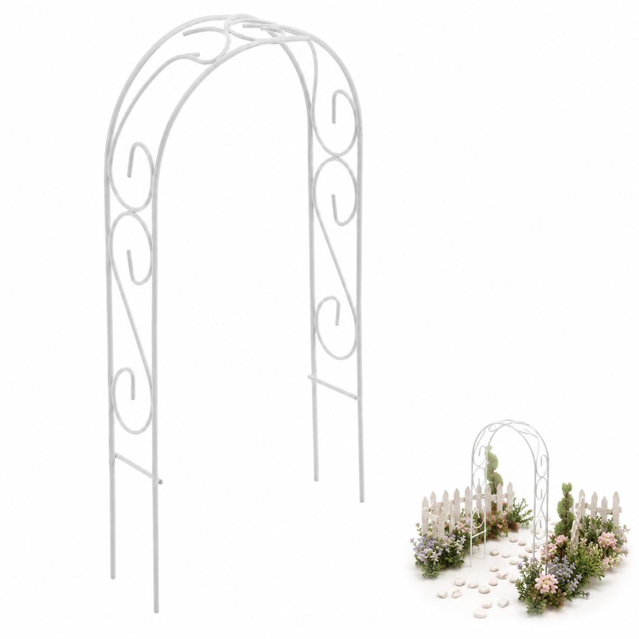 Gleavi 20 cm Miniature Arch: White Mini Scenery Frame