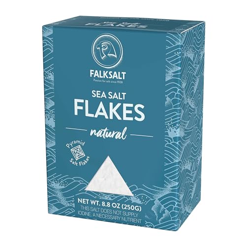Falksalt - Natural Sea Salt Flakes, Light & Crunchy Gourmet Sea Salt Flakes for Cooking, Baking, &...