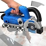 DOZPAL Pulitore Elettrico per fughe di Piastrelle da 1200 W, 9000 Giri/min, Macchina elettrica per la Pulizia delle fughe con Lame a Sega, Sacchetto raccoglipolvere e profondità Regolabile A