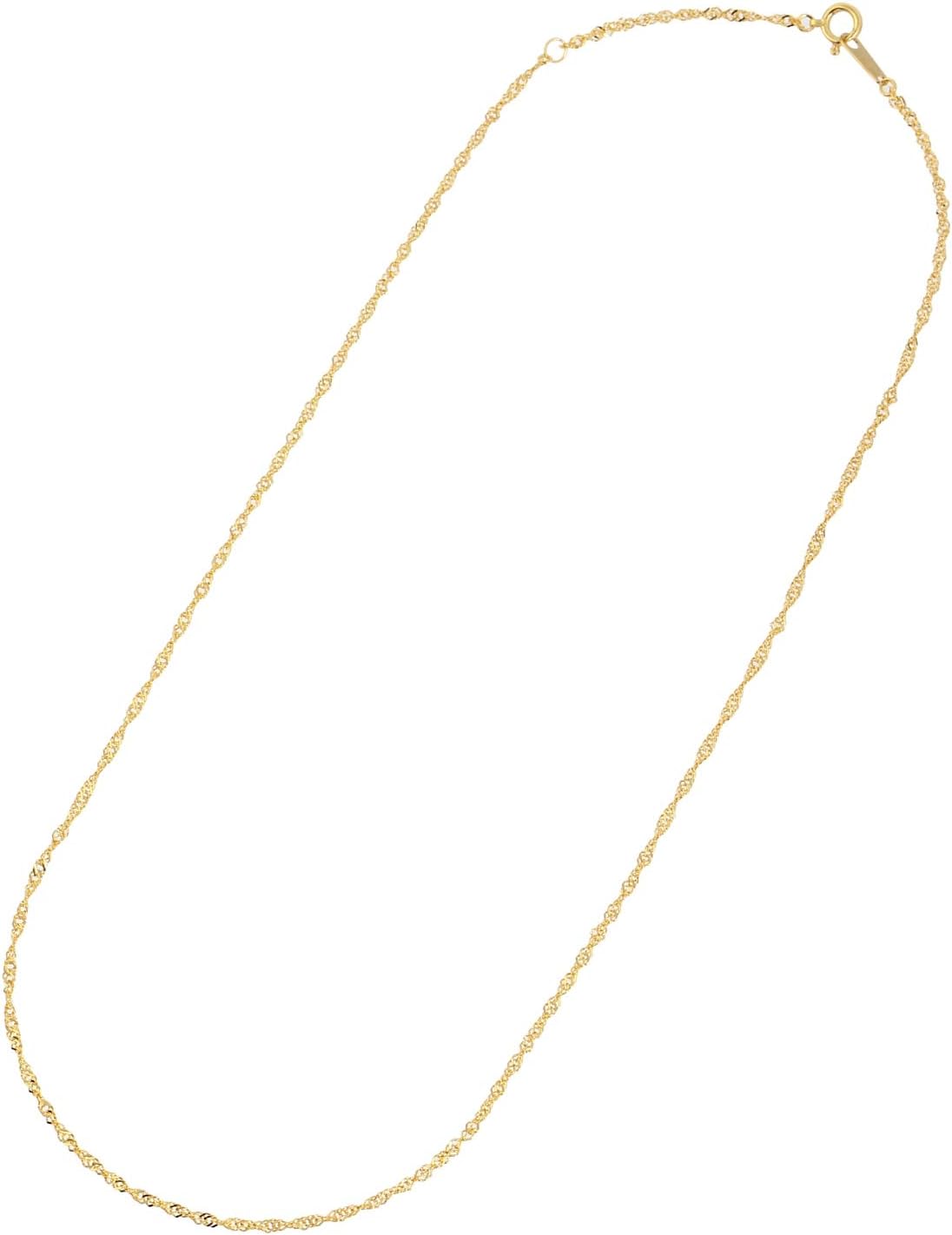 [フェアリーカレット] 18金ネックレス K18 スクリューチェーン 45cm (幅1.4mm 約2g)
