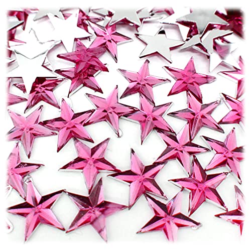 144pc Rhinestones Star 12mm- Flatback Hot Pink or Rose HPK