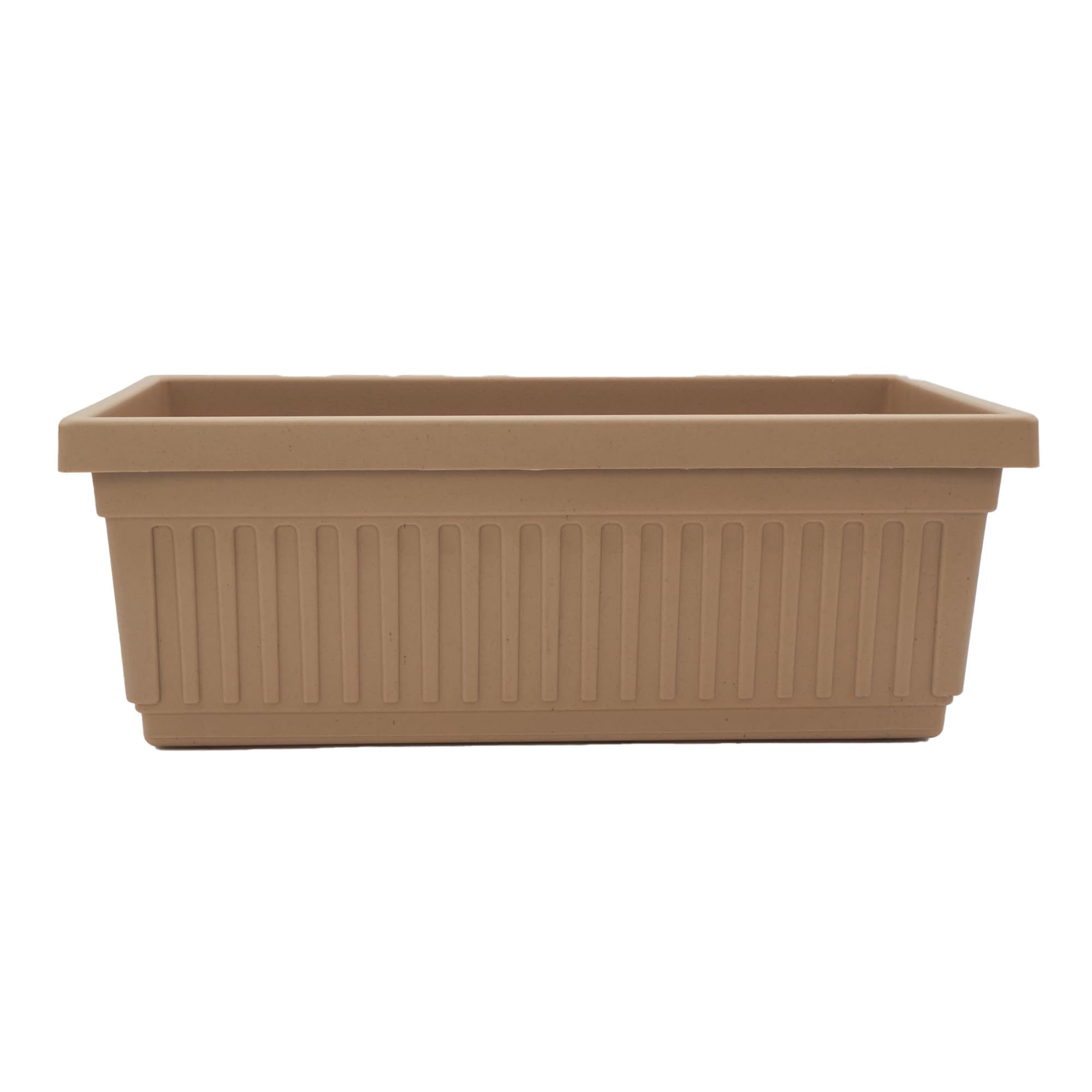 The HC Companies Venetian Window Planter Box w/Drain Plug - Long Planter Box for Windowsills, Balconies &amp; More - Plastic Large Rectangular Planters for Herbs &amp; Flowers (30" Sandstone, Pack of 1)