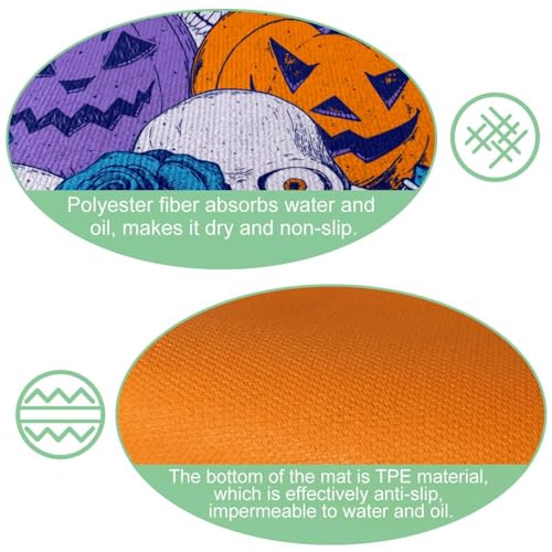 Tapis de cuisine antidérapant de qualité supérieure au style Halloween unique