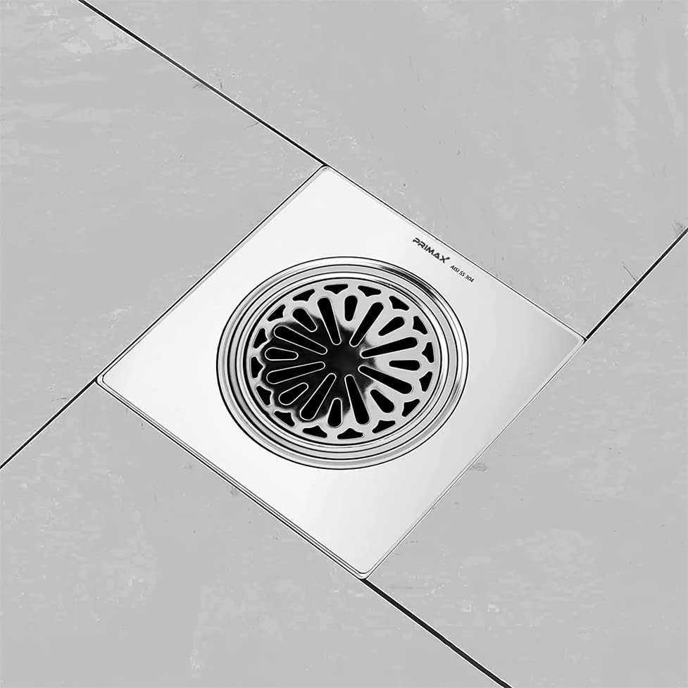 Image of Plantex (Primax) 304 Grade Stainless Steel Bathroom Drain Cover /Floor Drain /Drainage Cover /Bathroom Drain Jali - 6x6 inch (Chrome)