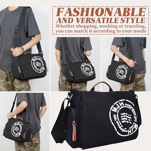 FSD.WG Satchel Messenger Bag for Men Canvas,Travel Shoulder bag 13.5" Laptop Bags2